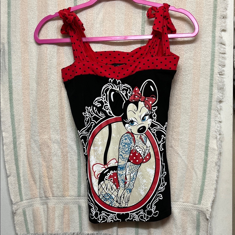 ❤️🖤❤️🖤❤️ TOO FAST NWT Red and Black Polka Dot Top